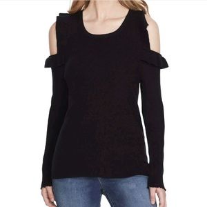 Jessica Simpson Ruffled Cold Shoulder Sweater